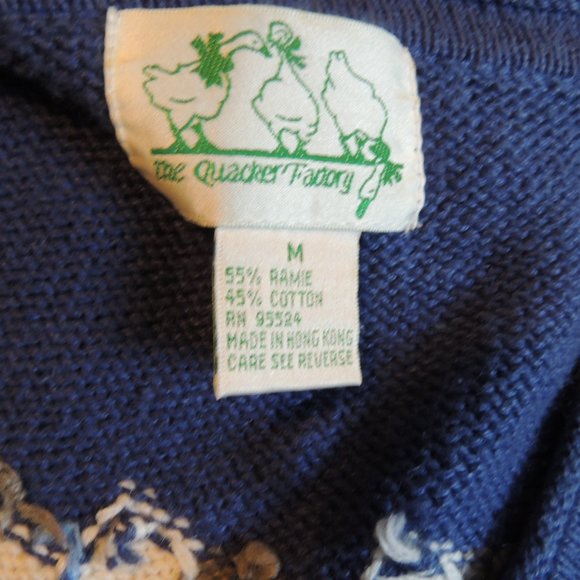 Vintage Quacker Factory Sz M Cardigan Button Down Sweater Lighthouse 90s - Picture 4 of 4